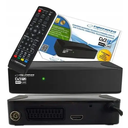 Dekoder Tuner Tv Naziemnej Hd DVB-T2 Hevc H.265 Scart Hdmi Usb Pilot