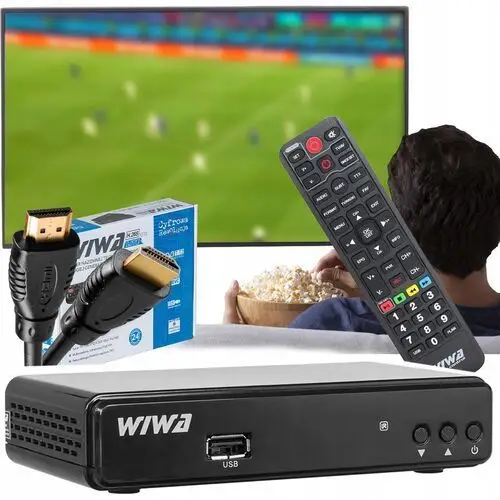 Dekoder Tuner Tv Telewizji Naziemnej Wiwa H.265 Hevc DVBT2 Pilot+kabel Hdmi