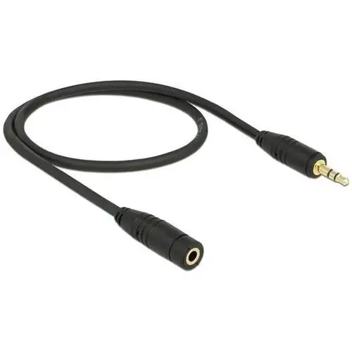 Delock Kabel audio minijack - minijack m/f 3 pin 0.5m czarny