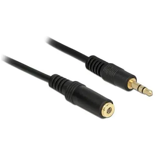 Kabel audio minijack - minijack m/f 3 pin 1m czarny Delock
