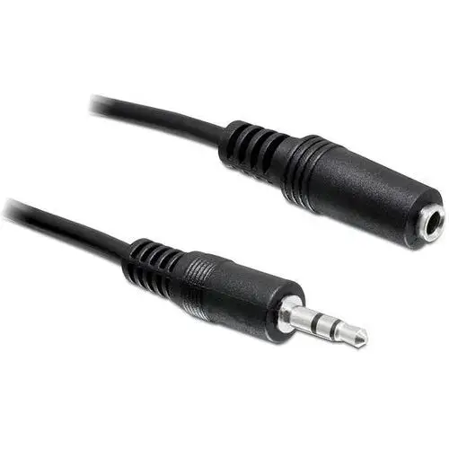 Kabel audio minijack - minijack m/f 3 pin 3m czarny Delock