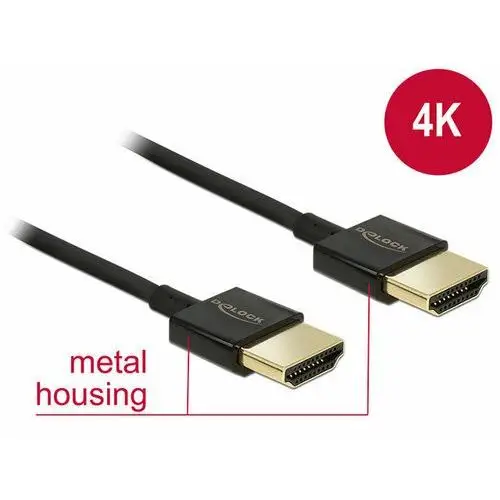 Kabel HDMI Delock HDMI-HDMI High Speed Ethernet 4K 3D 0.255m, 85117