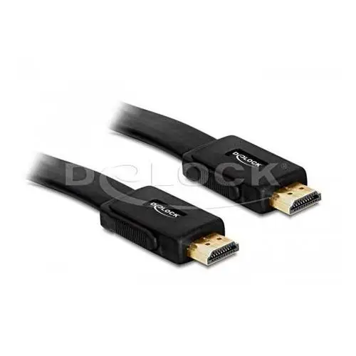 DeLOCK Kabel High Speed ​ ​ HDMI z Ethernet – HDMI A > HDMI A wtyczka płaski 5 m