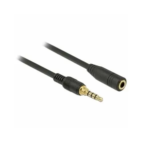 Delock Przedłużacz audio minijack 3.5mm m/f 4 pin 0.5m czarny