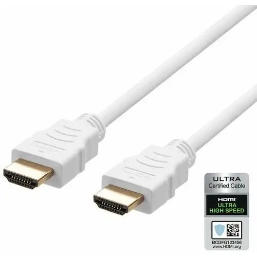 DELTACO HU-10A ULTRA SZYBKI KABEL HDMI 48GBPS, 1M, BIAŁY