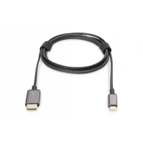 Kabel adapter DIGITUS USB Typ C 3.1 na HDMI 4K 30Hz metalowa obudowa HQ czarny 1.8m