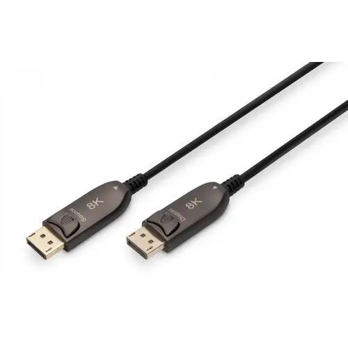 Digitus kabel połączeniowy hybrydowy aoc displayport 1.4 8k/60hz uhd dp/dp m/m 15m czarny