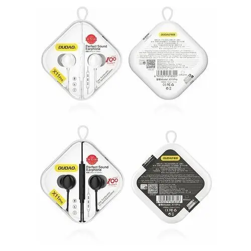 Dudao dokanałowe słuchawki zestaw słuchawkowy z pilotem i mikrofonem mini jack 3,5 mm biały (X11Pro white) - Biały 3