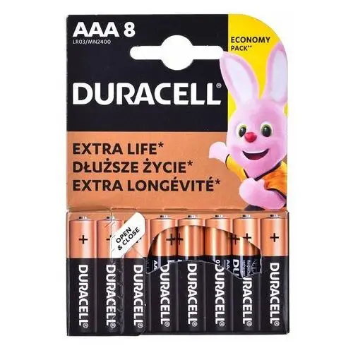 Zestaw baterii alkaliczne, 8 sztuk Duracell