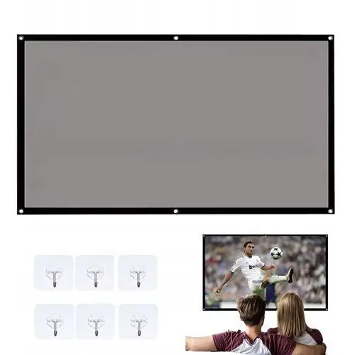 Ekran Projekcyjny Do Projektora Rzutnika Przenośny Składany Domowe 16:9 4K