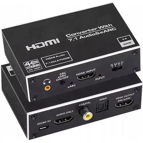 Ekstraktor dźwięku Hdmi Arc 4K Hdr 3D HDCP2.3 do Hdmi audio, Toslink Spdif