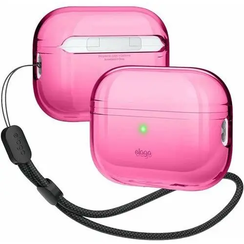 ELAGO Etui Case Przezroczyste z smyczką na AirPods Pro 2, Neon Hot Pink