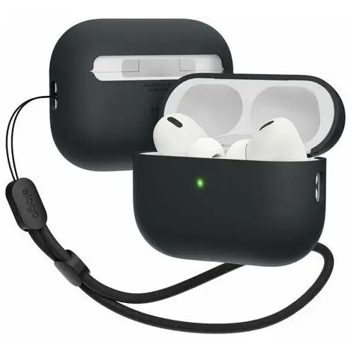 Elago etui case silikonowy na airpods pro 2 ze smyczką, czarny