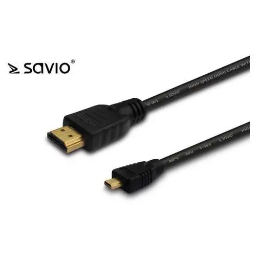 Elmak SAVIO CL-40 Kabel HDMI AM - micro HDMI DM złoty v1.4 3D, 4Kx2K, 2m, 399358