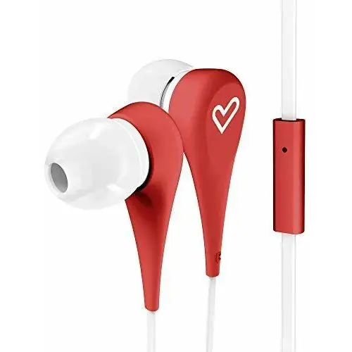 Energy Sistem Style 1+ - Słuchawki douszne (wbudowany mikrofon, gumowe wykończenie, kabel 120 cm) Kolor czerwony
