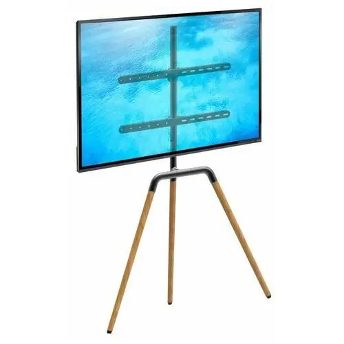 Tritonix B – podłogowy stojak do telewizorów 32″-65″ Industrial Tripod TV drewno + stal