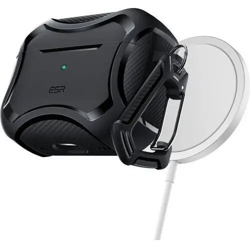 Etui na słuchawki ESR Cyber Armor HaloLock MagSafe do Apple Airpods Pro 1/2 Czarny