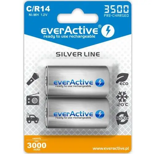 Everactive Akumulator r14 c silver line, ni-mh, 3000 mah, 1.2 v, 2 szt