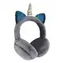 Słuchawki przewodowe jack 3,5 mm jednorożec z futrem szare Gjby Sklep on-line