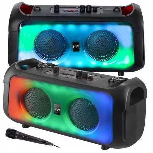 Głośnik Bluetooth Bezprzewodowy Mobilny Boombox Przenośny +Mikrofon Karaoke