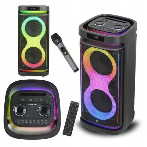 Głośnik Bluetooth Karaoke Przenośny Power Audio Manta Hektor mikrofon 160W