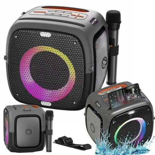 Głośnik bluetooth przenośny z mikrofonem Karaoke Manta Ares 100W pasek