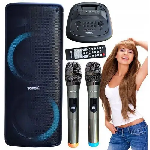 Głośnik Imprezowy Tonsil Party Dance 1200 Bluetooth 2 Mikrofony Pilot XL