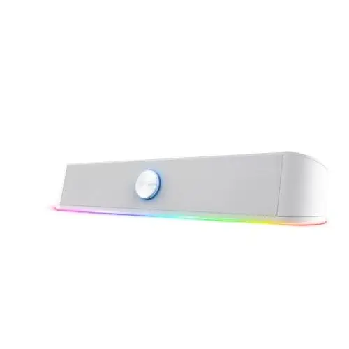 Głośnik Soundbar Komputerowy Pc 12W Rgb Led Gamingowy Kompaktowy Biały