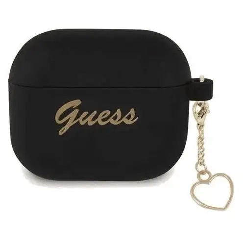 Guess airpods 3 cover czarny silicone charm heart