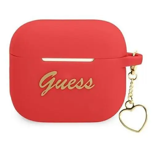 Airpods 3 cover czerwony silicone charm Guess