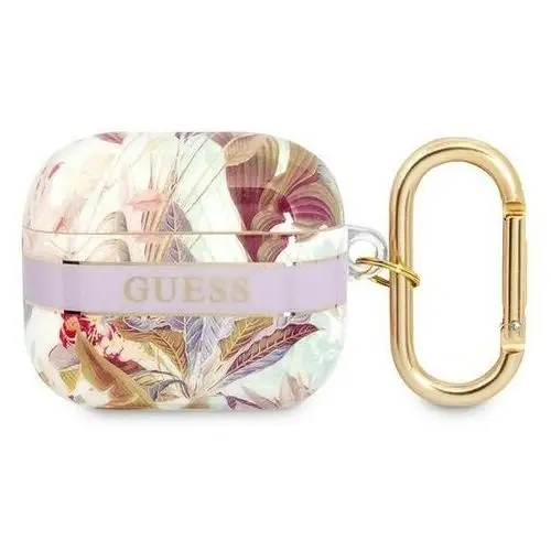 Guess AirPods 3 cover fioletowy Flower Strap