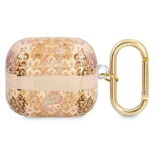 Guess airpods 3 cover złoty paisley strap
