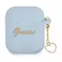 Guess AirPods cover niebieski Silicone Charm Heart Sklep on-line