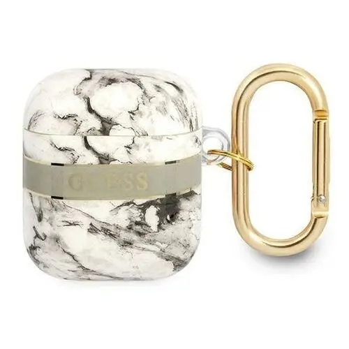 Guess airpods cover szary marble strap collection