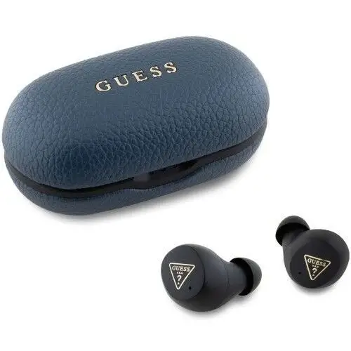 Guess Bezprzewodowe słuchawki douszne capsule printed logo bluetooth tws, niebieskie