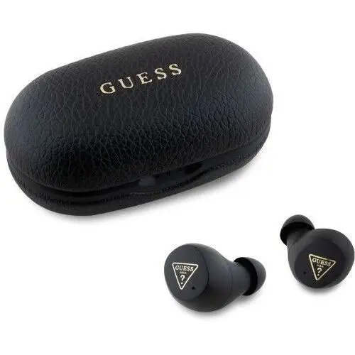 Bezprzewodowe słuchawki douszne Guess Capsule Printed Logo Bluetooth TWS, czarne