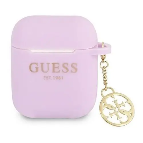 Guess gua2lsc4eu airpods cover fioletowy/purple silicone charm 4g collection
