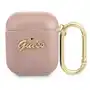 Guess GUA2SASMP AirPods cover różowy/pink Saffiano Script Metal Collection Sklep on-line