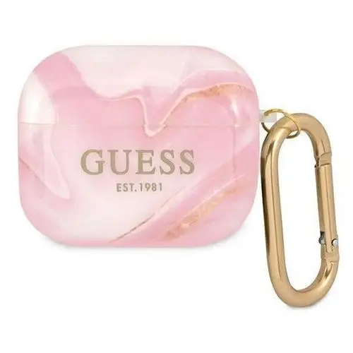 Gua3unmp airpods 3 cover różowy/pink marble collection Guess