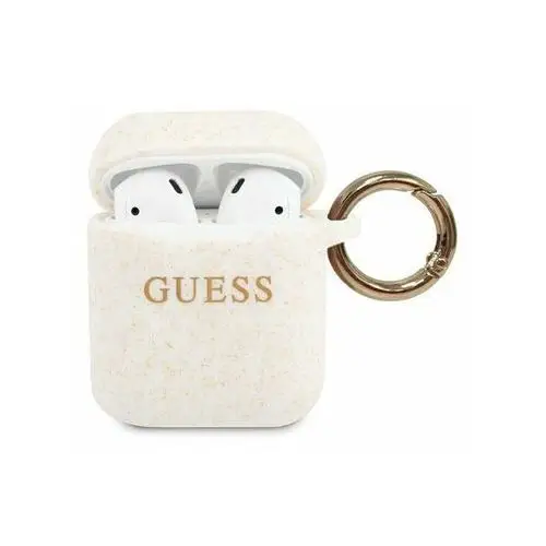 Guess GUACCSILGLWH Silikonowe etui AirPods (biały), GUACCSILGLWH