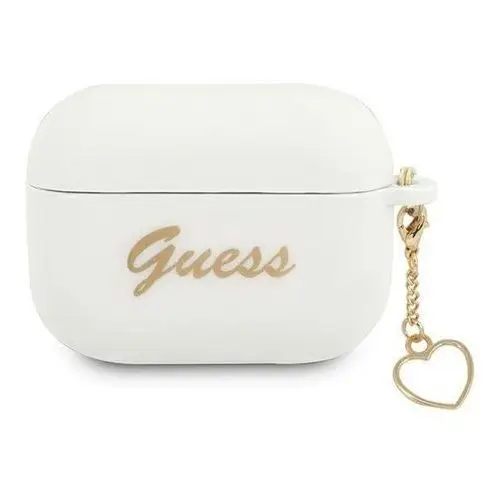 Guess guaplschsh airpods pro cover biały/white silicone charm heart collection