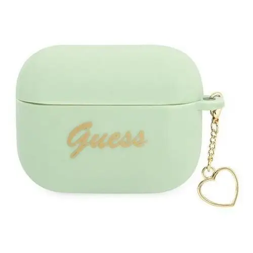 Guess guaplschsn airpods pro cover zielony/green silicone charm heart collection