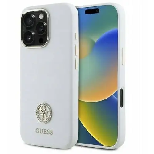 Guess GUHCP16LM4DGPH iPhone 16 Pro 6.3' biały/white hardcase Silicone Log