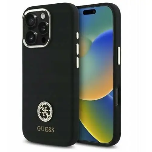 Guess guhcp16lm4dgpk iphone 16 pro 6.3' czarny/black hardcase silicone lo