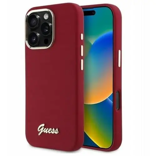 Guess guhcp16lsmbslm iphone 16 pro 6.3' magenta hardcase silicone script me