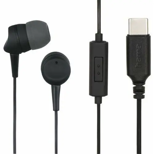 Hama Słuchawki dokanałowe USB C Czarne