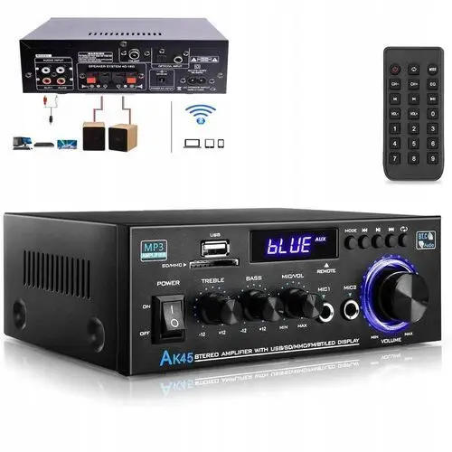 Hifi Stereo Amplifier 40W+40W Bluetooth 5.0 Mini Audio Player AK45 Nowy