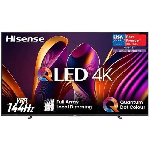 Telewizor QLED HISENSE 100E7NQ Pro 100" 4K 144Hz VIDAA U7 Quantum Dot Colour, 100E7NQ Pro