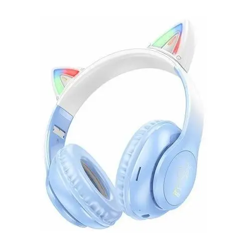 HOCO słuchawki bluetooth nagłowne W42 Kocie Uszy krystaliszny niebieski