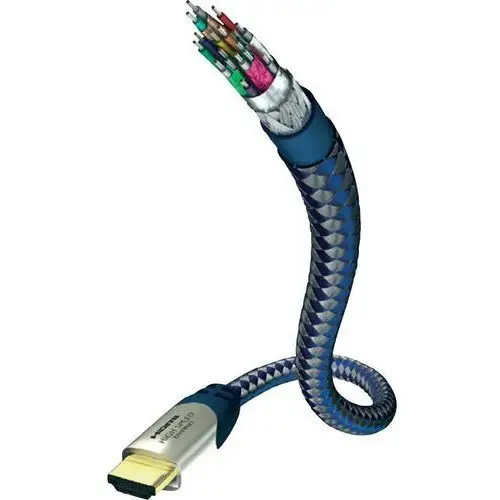 Kabel HDMI Inakustik 42310 0042310, [1x złącze męskie HDMI - 1x złącze męskie HDMI], 10 m, srebrno-niebieski, 42310
